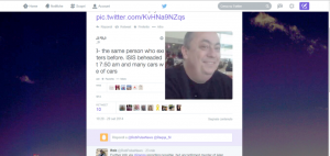 Il tweet con il quale è stata annunciata l'esecuzione di Alan Henning