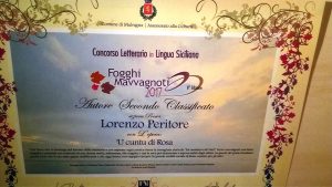 Premio Malvagna secondo posto poeta Lorenzo Peritore