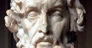 Il ritratto immaginario di Omero, copia romana del II secolo d.C. di un'opera greca del II secolo a.C. Conservato al Museo del Louvre di Parigi (fonte Wikipedia)